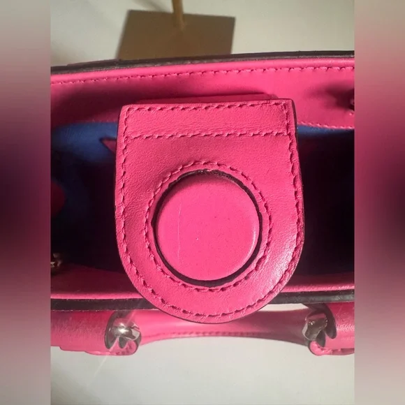 Gucci Hot Pink GG Mini Tote with Blue Logo - Picture 7 of 16